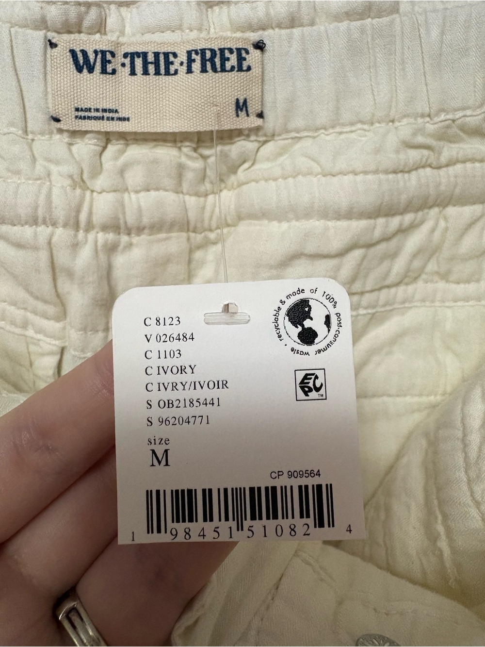 Free People We The Free Park Ave Cargo Pant Ivory Size Medium NWT New - Picture 14 of 16